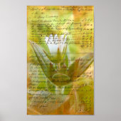 Bloeiende witte bloem handschrift poster (Voorkant)
