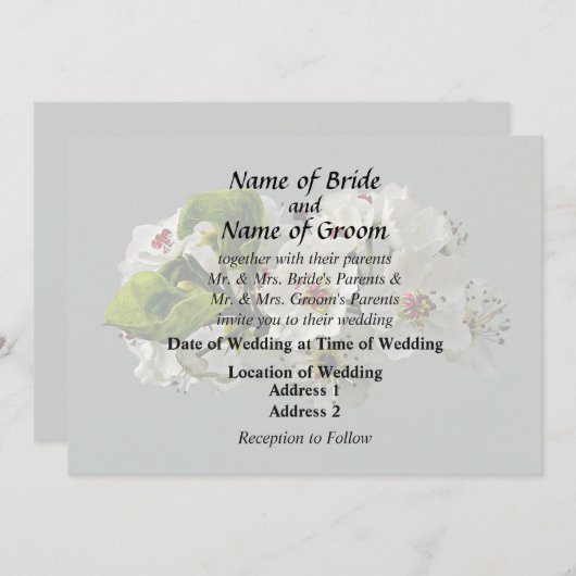 Bloeiende witte peer bloesems Trouwbenodigdheden Kaart (Voorkant / Achterkant)