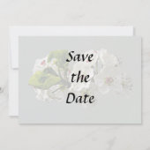 Bloeiende Witte Peerbloesems Save The Date (Achterkant)