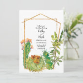 Bloeiende Woestijn Cactus Geometrische Trouw Kaart (Staand voorkant)