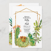 Bloeiende Woestijn Cactus Geometrische Trouw Kaart (Voorkant / Achterkant)