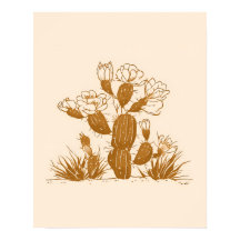 Bloeiende woestijncactus botanische lijnkunst afdr
