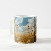 Bloeiende Yellow Flower Keramische Mok (Voorkant links)