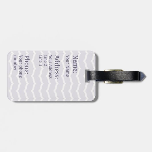 Bloeiende Zigzag Bagage Label (Achterkant horizontaal)