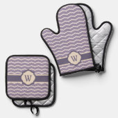 Bloeiende Zigzag Ovenwant & Pannenlap Set (Voorkant / Achterkant)