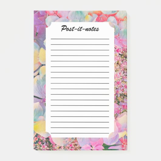 Bloeiende Zomer Hydrangea Bloem Post-it® Notes (Voorkant)