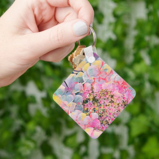 Bloeiende Zomer Hydrangea Bloem Sleutelhanger (Hand)