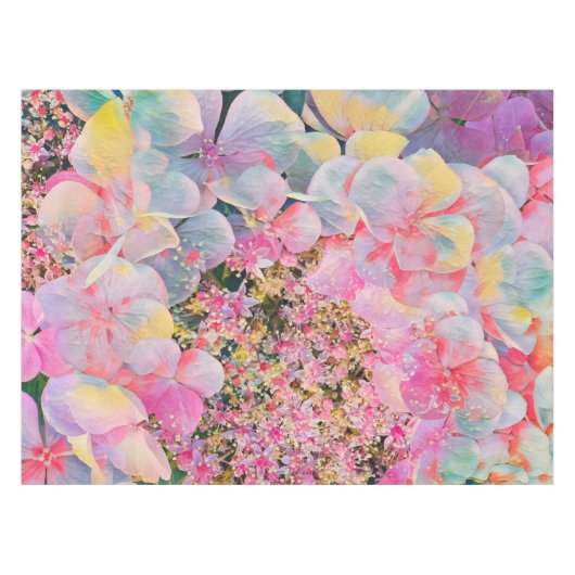 Bloeiende Zomer Hydrangea Bloem Tafelkleed (Voorkant (Horizontaal))