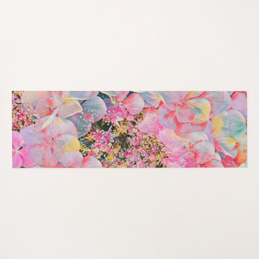 Bloeiende Zomer Hydrangea Bloem Yogamat (Achterkant (horizontaal))