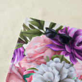 Bloeiende zomerse bloementuin illustratie strandlaken (In situ)