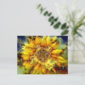 Bloeiende zon briefkaart (Staand voorkant)