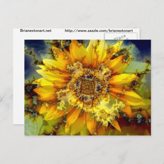 Bloeiende zon briefkaart (Voorkant / Achterkant)