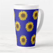 Bloeiende Zonnebloem  Latte Mok (Rechterhoek)