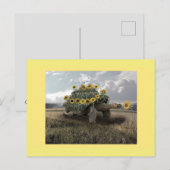 Bloeiende Zonnebloem Schildpad Briefkaart (Voorkant / Achterkant)