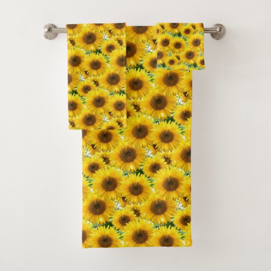 Bloeiende zonnebloemen bad handdoek (Insitu)