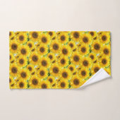 Bloeiende zonnebloemen bad handdoek (Handdoek)