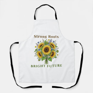 Bloeiende zonnebloemen botanische bloemkunst cadea schort
