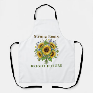 Bloeiende zonnebloemen botanische bloemkunst cadea schort