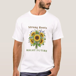 Bloeiende zonnebloemen botanische bloemkunst cadea t-shirt