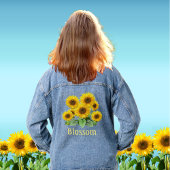 Bloeiende zonnebloemen denim jas jacket