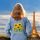 Bloeiende zonnebloemen denim jas jacket