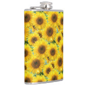 Bloeiende zonnebloemen heupfles (Rechts)