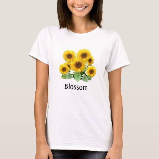 Bloeiende zonnebloemen t-shirt (Voorkant)