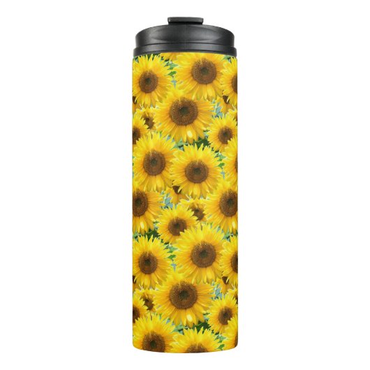 Bloeiende zonnebloemen thermosbeker (Voorkant)