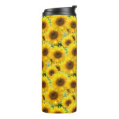 Bloeiende zonnebloemen thermosbeker (Gedraaid links)