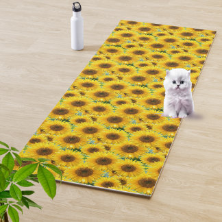 Bloeiende zonnebloemen yogamat