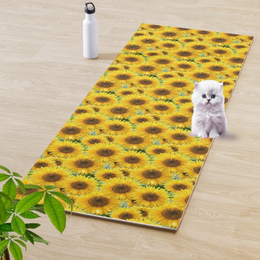 Bloeiende zonnebloemen yogamat