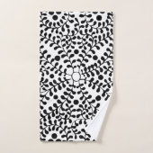  bloeiende zwart-wit print bad handdoek (Handdoek)