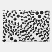  bloeiende zwart-wit print theedoek (Horizontaal)