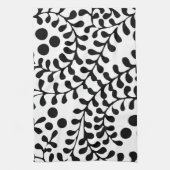  bloeiende zwart-wit print theedoek (Verticaal)