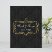 bloeiende zwarte gouddamesuitnodigingen voor kerst kaart (Staand voorkant)
