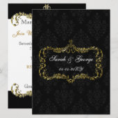 bloeiende zwarte gouddamesuitnodigingen voor kerst kaart (Voorkant / Achterkant)