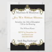 bloeiende zwarte gouddamesuitnodigingen voor kerst kaart (Achterkant)