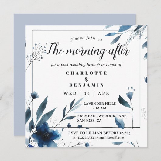  bloeiochtend na bruiloftsbrunch kaart (Voorkant / Achterkant)