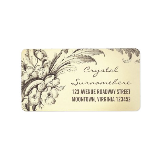  bloeit bruiloft adresetiketten etiket (Voorkant)