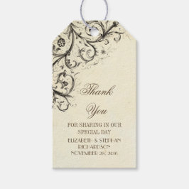  bloeit elegante bruiloft Dank U Cadeaulabel