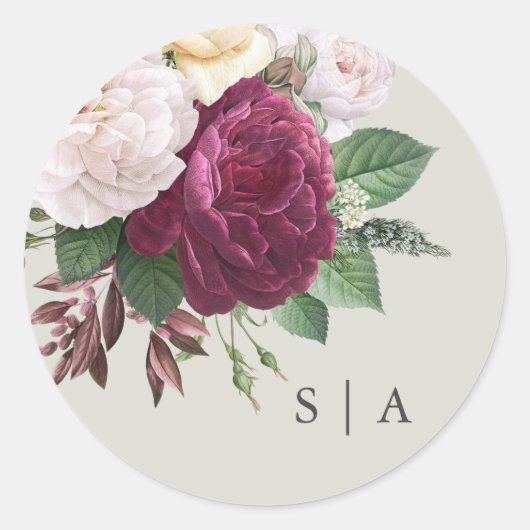  bloeit floraal ronde sticker (Voorkant)