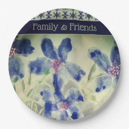 Bloeit met een mix van patronen papieren bordje