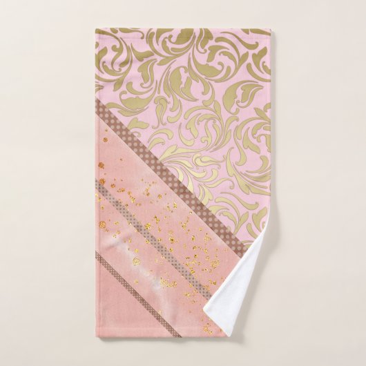 Bloeit Swirls Roos Gold Bad Handdoek (Handdoek)