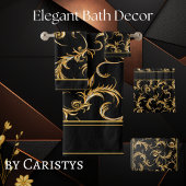  Bloeit Zwart en Goud Bad Handdoek