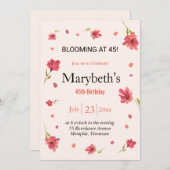 Bloeitijd op 45 - Bloemen Verjaardag Kaart (Voorkant / Achterkant)