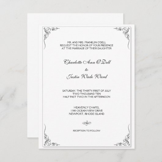 bloeiwit; huwelijk kaart (Voorkant / Achterkant)