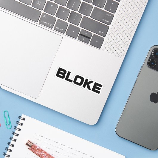BLOEK STICKER (Laptop met iPhone)