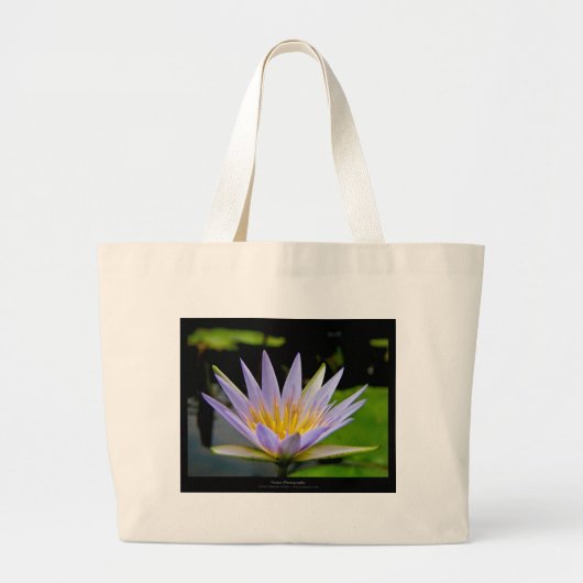 Bloem 026 Blue Water Lily Grote Tote Bag (Voorkant)