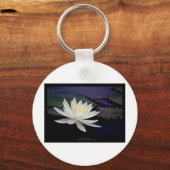 Bloem 039 Witte waterLily Sleutelhanger (Voorkant)