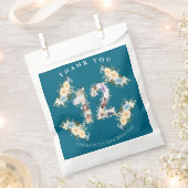 Bloem 12e verjaardag Blauwgroen Foto Collage Yello Bedankzakje (Geknipt)